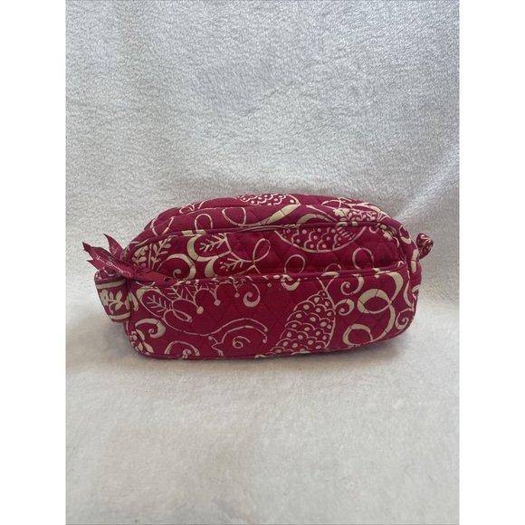 Vera Bradley Handbags - Vera Bradley Twirly Birds Pink Travel Cosmetic Case Zipper W Extra Pocket